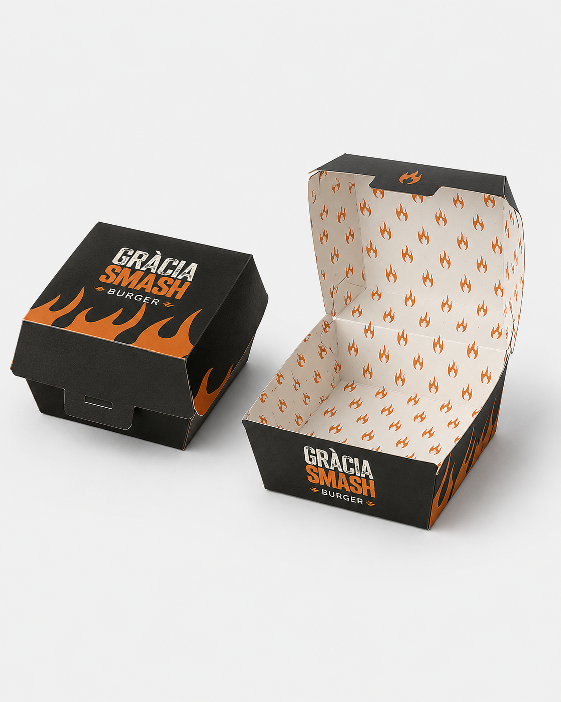 Caja burger tipo concha Gràcia Smash