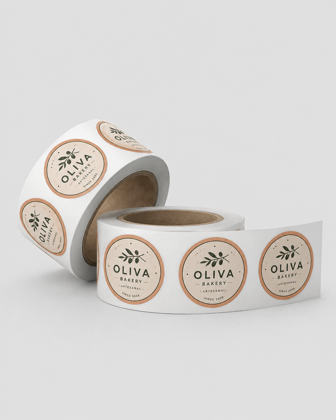 Etiquetas de papel estucado mate en bobina — Oliva Bakery